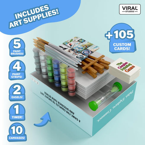 2 The Couples Painting Game Date Night Card & Painting Kit | Fun DIY Activity with Prompts, Challenges & Questions