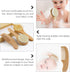 Set FRCOLOR Wooden Handle Hair Brush and Comb with Soft Wool Bristles for Newborn Scalp Care and Bathing Grooming Kit
