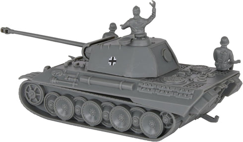 BMC Toys WW2 1:38 BMC CTS German Panther V Tank - Gray Plastic Army Men Military Vehicle