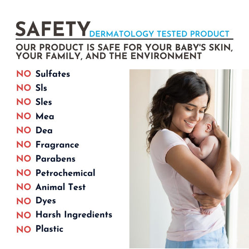 Baby Wash and Shampoo, Organic Baby Soap Bar, Hypoallergenic, Sensitive Skin, Shea Butter & Coconut Oil, Fragrance