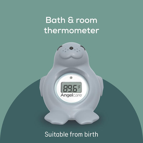 Angelcare Baby Bath & Room Thermometer - Happy Seal, Grey, BT-01-SEAL-US by Angelcare