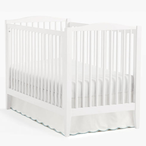 28" 52" 16" Lush Decor Coastal Chic Scalloped Edge Baby Crib Skirt Single W x L + Drop Blue - White Crib Skirt - Baby