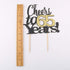 LVEUD Black Font Golden Numbers Cheers to 65 Years Happy Birthday Cake Topper for Wedding, Anniversary, Birthday Party