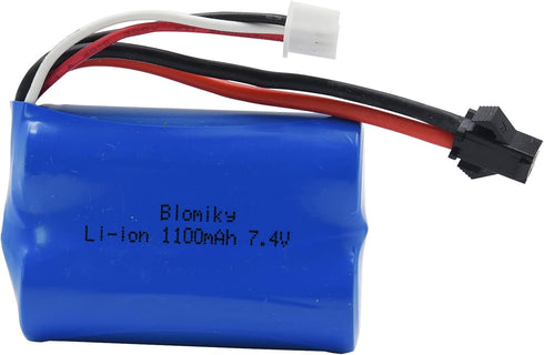 2 Pack 7.4V 1100mAh 8.51Wh SM-2P 2 H101 H103 2 Blomiky Li-ion Rechargeable Battery with Plug and Charger Cable fit