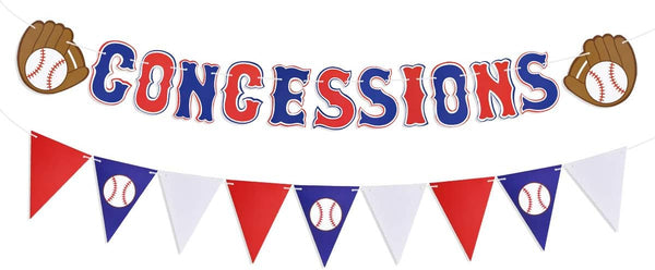 Baseball Party Supplies Concessions Banner, Sports/Baseball Themed First Birthday Party Decorations