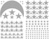 Moon and Stars Wall Decal Vinyl Sticker for Kids Room Decoration, Good Night Nursery Wall Decor (Gray)