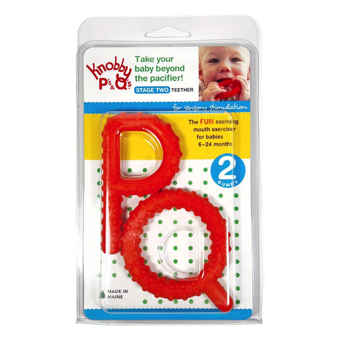 Chewy Tubes Knobby P's & Q's (Stage 2 Teether) - Red