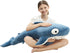 48” Blue Giant Sharks Plush - Large Whale Shark Stuffed Animal, Big Ocean Sea Fish Squishy Body Pillow