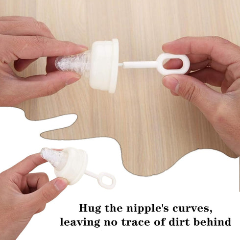 Mezfrguo 10 PCS Nipple Brushes Pacifier Cleaning Tools Small Bottle Brush Nipple Cleaner Nipple Bottle Brushes