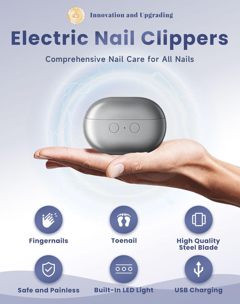 generic 2026 Trimmer (White*1) Electric Nail Clippers - Smart Nail Clipper for Seniors, Electric Nail Clipper with LED