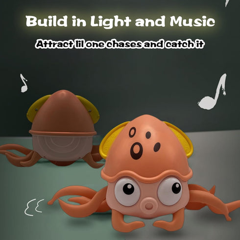 Crawling Octopus Baby Toys, 2024 New Infant Tummy Time with Music LED Light, USB Rechargeable Toddler Gift