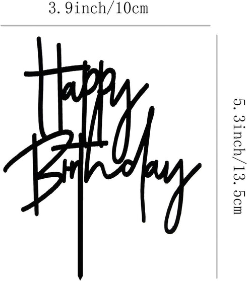 DIY Black Acrylic Happy Birthday Cake Topper