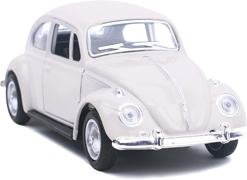 Berry President 1967 Classic Beetle Bug Vintage Diecast Metal Pull Back Car Model Toy (Beige) for Kids/Gift
