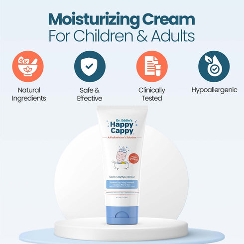 6 Oz (Pack 3) Happy Cappy Moisturizing Cream - Baby Eczema Cream, Eczema Lotion for Kids, Pediatrician-Formulated