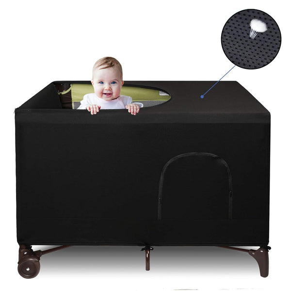 Dofilachy Blackout Cover for Pack N Play - Crib Blackout Cover Tent