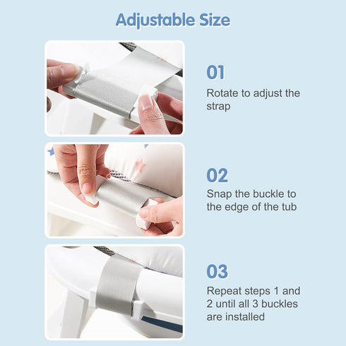 0-12 Colorlife Baby Bath Seat Support Net Infant Bathing Seat Support Mat, Adjustable Comfortable Non-Slip