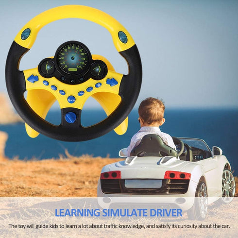 Coherny Simulated Driving Controller - Portable Steering Wheel Toy for Children, Educational Sounding Interactive Gift
