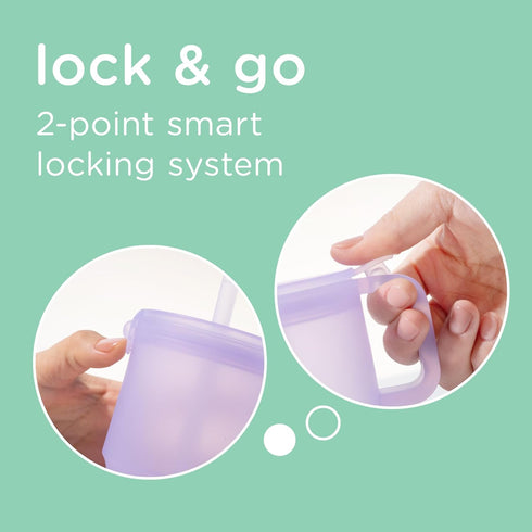 11 oz, 1 Olababy Clear Sense Silicone Tumbler with Handle & Straw Toddler & Kids Spill Proof Sippy Cup, Leak Resistant