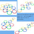Hopscotch Squares and Ring Games - 11in/15in with 25 Connectors for Kids - Balance Agility Training Obstacle Course