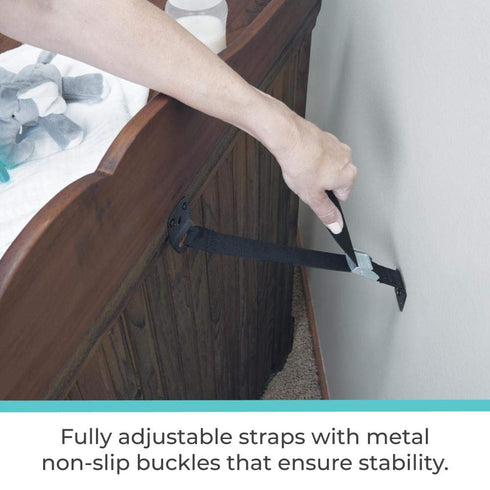 2 Pack Toddleroo by North States - Furniture & TV Straps for Baby Proofing: Child Proof Anti Tip Straps for Furniture