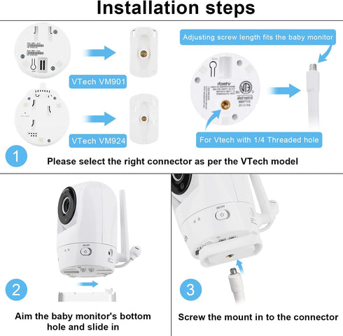 BFYTN 15.7 inches VM901, VM924, VM928, VM923, RM7764, RM5764, RM5754 Baby Monitor Mount Compatible with VTech Flexible