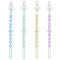 Silicone Pacifier Clip Holder with One-Piece Beads, 4 Packs Soft Flexible and