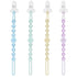 Silicone Pacifier Clip Holder with One-Piece Beads, 4 Packs Soft Flexible and