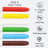 Lebze 12 Colors Toddler Crayons, Non-Toxic Silky Jumbo Washable Baby Coloring Tool, Safe Art School Supplies for Kids