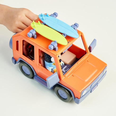 Bluey 4WD Family Vehicle with 1 Figure and 2 Surfboards - Customizable Adventure Car for Ages 3+