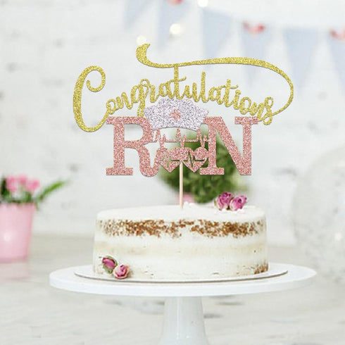 Congratulations RN Cake Topper -Congrats Nurse/BSN Cake Decor,Congratulations High School/College Graduation,Medical