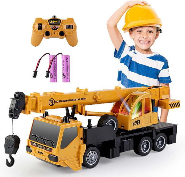 Remote Control Crane Truck Toy for Boys - 2.4G Large RC Crane