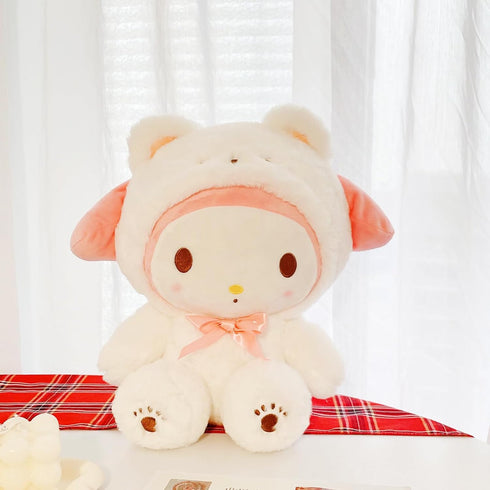 Cartoon Kawaii White Bear Plush Doll, Soft Plush Toy, Cute Stuffed Animals for Birthday Gifts for Kids