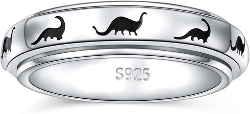 Yearace Spinner Rings for Anxiety 925 Sterling Silver Rotatable Musical Note/Faith Over