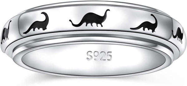 Yearace Spinner Rings for Anxiety 925 Sterling Silver Rotatable Musical Note/Faith Over