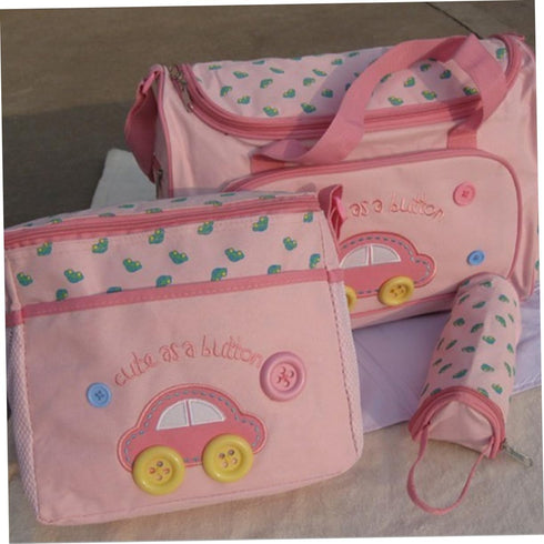 Set Multi-function Diaper Bag Large Capacity Tote with Changing Pad Bag and Feeding Bottle for Parents The