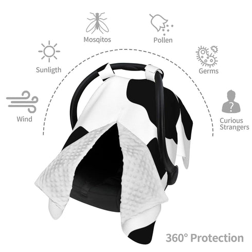 Hcpwzrf Cow Print Baby Car Seat Cover & Nursing Cover - Breathable Stretch Multi-Use Cover for Breastfeeding, Stroller