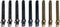 WE Games Standard Metal Cribbage Pegs - Set of 9 with Velvet Pouch in Brass, Silver & Black