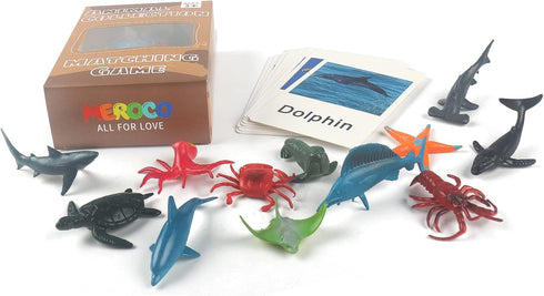 MEROCO Montessori Animal Match Game Cards - Marine Animal Matching Montessori Language Materials for Toddlers Preschool