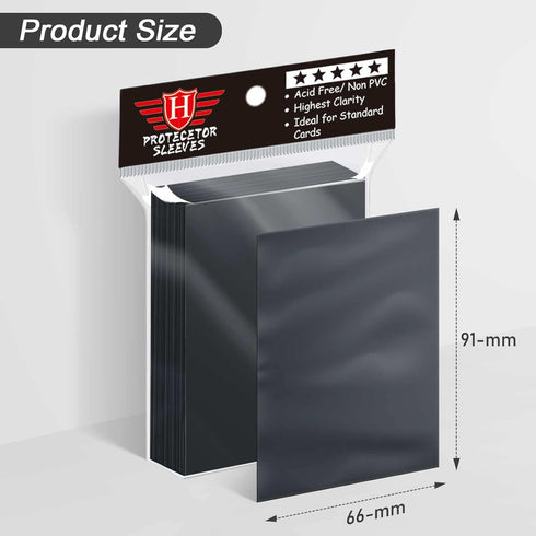 1200 Pcs Black Card Sleeves for Trading Cards, Soft Clear Card Protective Sleeves Deck Card Protectors Fit for Baseball