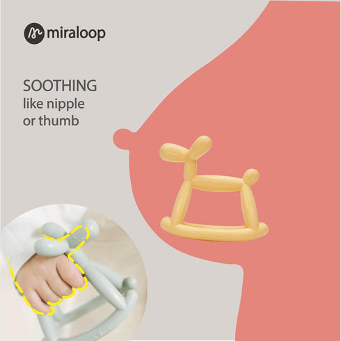 Teething Toy for Baby 0-6, 12, 18 Months, Jellydog Never Drop Food Grade Silicone Rocking Teether, Baby Gift, Mint Green