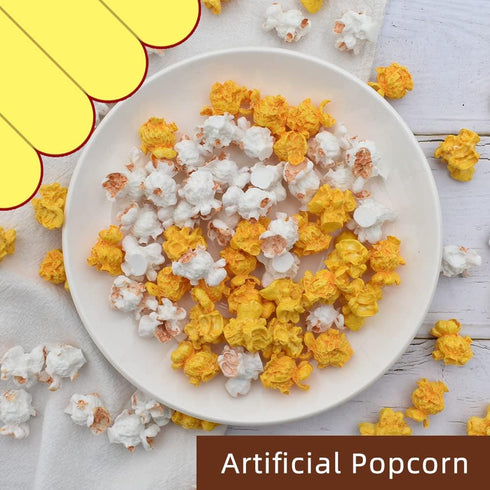 60 Fake Popcorn Miniature Resin Food Figurines Cute Slime Charms Handicraft Accessories for DIY Dollhouse Kitchen pcs