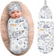 Space Baby Stuff Swaddle Blanket with Beanie Set, Soft Stretchy Cartoon Rocket Baby Receiving Blanket for Boy and Girl