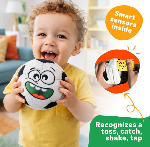 Move2Play, 6, 12, 18+ 1, 2, 3+ Hilariously Interactive Toy with Music & Sound Effects for Boy & Girl | Ball for Toddler