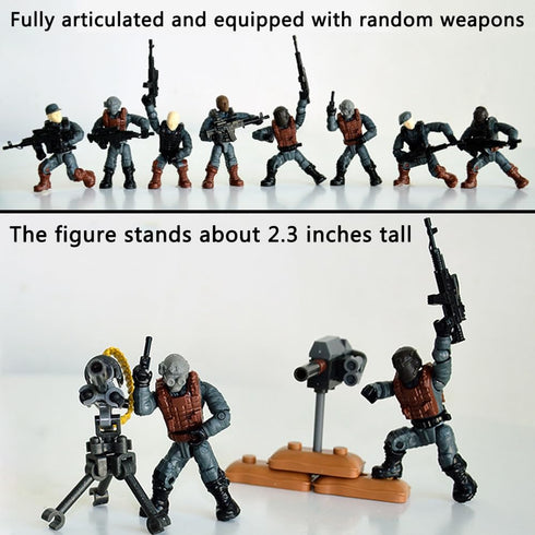 8 PCS Building Block City Policeman Action Mini-Figures with SWAT Model Equipment, Military Weapons Accessories Gift