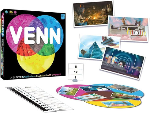 Venn Board Game: Family Game for 2+ Players with Cooperative & Competitive Gameplay Variations, Ages 10+
