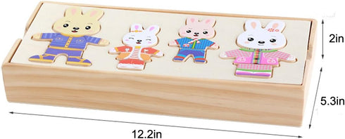Wooden Jigsaw Puzzle 72 Pcs – Kids Early Educational Dress-Up Puzzle Set