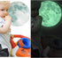 Glow in The Dark Moon Wall Decals 30cm Luminous Art Sticker for Kids Bedroom, Removable Adhesive