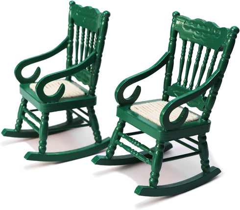 1:12 Dollhouse Miniature Rocking Chair Scale Wooden Furniture Accessories Tiny Mini House Home Outdoor Decoration Model