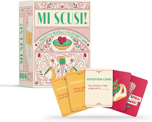 Mi Scusi Party Game - Hilarious Italian Family Card Game, Ages 17+, 4-10 Players, 30-60 Min Playtime, Made by Fitz Games