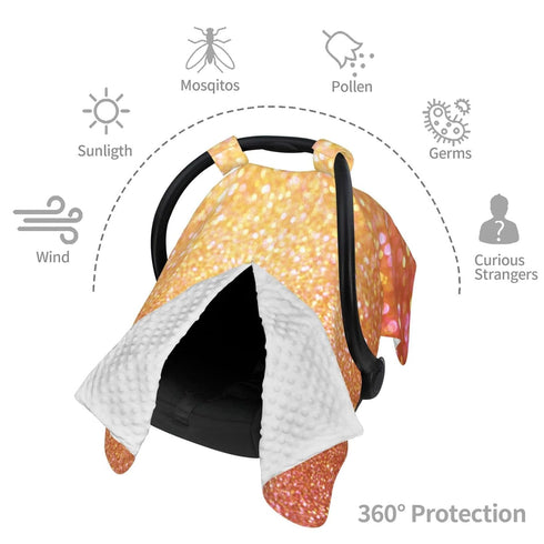 Zhbvncp Gold Orange Lights Baby Car Seat Cover & Breastfeeding Nursing Cover - Breathable Stretch Fabric Multi-Use